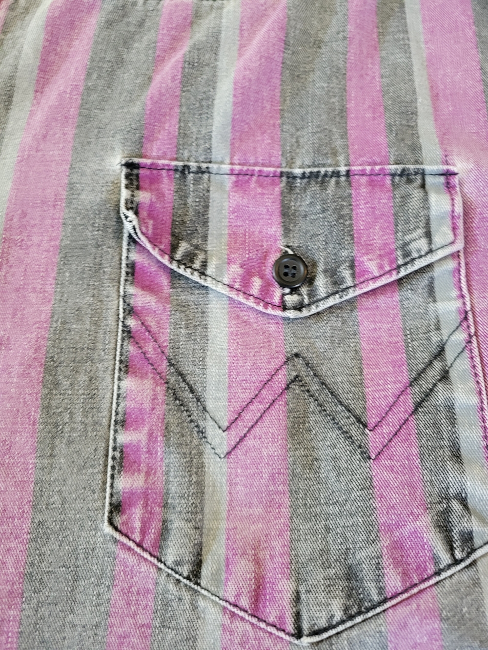 Wrangler Brushpopper Vintage 90s Western Shirt Men's Size 18-36 Striped Purple - Picture 2 of 15